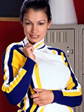 Sexy cheerleader girl with nice tits has wild bondage fun with her stockings - 3