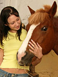 After working in the shed and combing her horse teen girl Tyra has fun using a sex toy - 4
