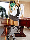 Hot lady Laurie with little tits poses naked on Billard table - 1