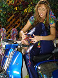 Sexy girl Rhiannon Bray with tongue and clitoris piercings has fun on bike - 7
