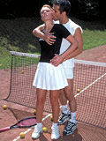 Hardcore porn with wild couple on tennis court who suck dick and fuck the pussy - 1