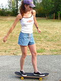 Cool skater girl Victoria poses on skateboard and takes off her clothes to get nude - 6