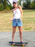 Cool skater girl Victoria poses on skateboard and takes off her clothes to get nude - 8