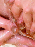 Cheerleader teen girl Belina takes off her skirt and masturbates while showering - 12