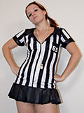 Teen ref Heidi takes off her sexy uniform to unveil her tiny tits and shaved pussy - 2
