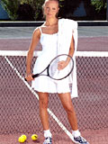 Instead of playing tennis with the balls sexy Marianne plays with her tits and pussy - 2